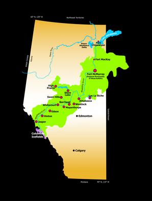 Map of Athabasca River Basin