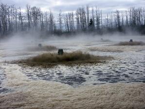 Aerators of Pulp Mill Sludge Pond