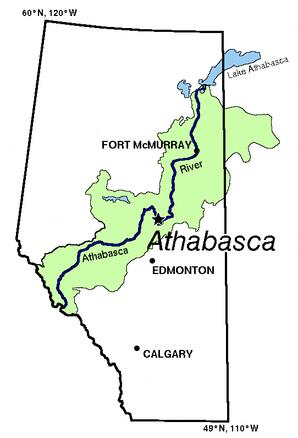 Map of Athabasca River Basin