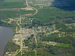 Aerial view of Town of Athabasca