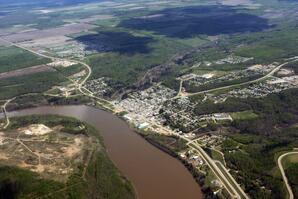 Aerial view of Town of Athabasca