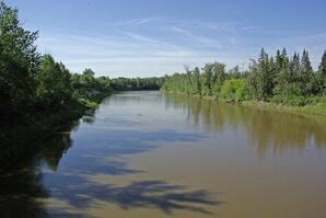 Pembina River at highway bridge