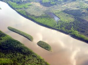 Islands in the Athabasca River