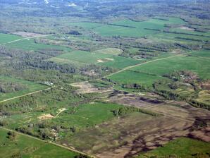 Aerial View of Farmland near Whitecourt, AB - 01