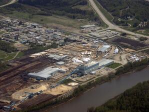 Aerial View of Alberta Newsprint Company with Log Yard-01