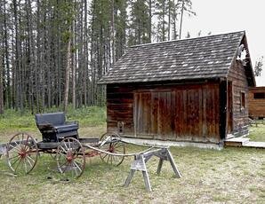 Board Cabin with Buggy
