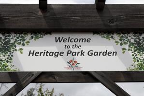 Sign over Entrance to Heritage Park Garden