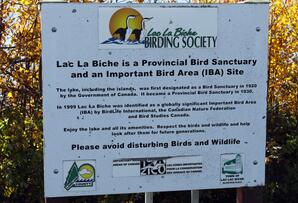 Sign: Lac la Biche Bird Sanctuary and Important Bird Area