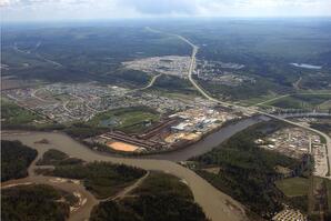 Photographs - Aerial View of Alberta Newsprint Company in Town of Whitecourt-01