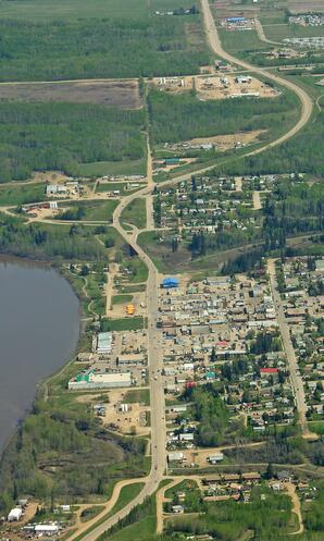 Aerial view of Town of Athabasca-landscape