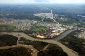 Aerial View of Alberta Newsprint Company in Town of Whitecourt, AB-02