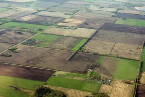 Aerial view of Farmland near Westlock, AB