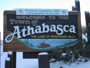 Welcome Sign for the Town of Athabasca