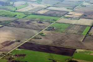 Aerial view of Farmland near Westlock, AB