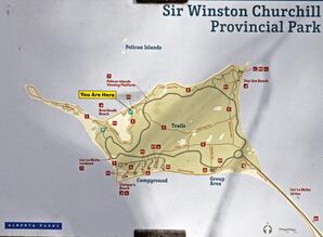 Interpretive sign - Map of Sir Winston Churchill Provincial Park, Lac la Biche