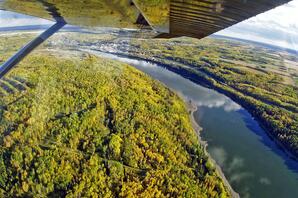 Athabasca River with Town of Athabasca-01