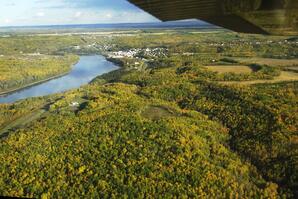 Athabasca River with Town of Athabasca-02