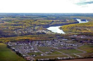 Athabasca River with Town of Athabasca-06