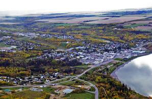 Aerial View of Town of Athabasca