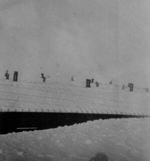 Buildings with deep snow