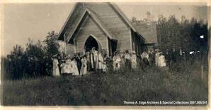 Congregation outside of a church