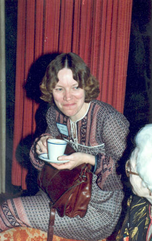 Pirkko Karvenon at a Mission Hill School District No. 4585 reunion, Edmonton, Alberta.