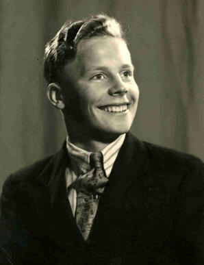 Portrait of Albert Karvonen as a student at Radway School, Alberta.