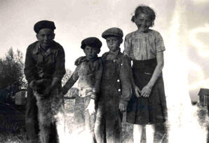The Karvonen children with their dog, Hollow Lake, Alberta - 02