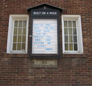 Built On a Rock sign