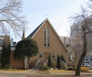 Grace Lutheran Church 1954 (on corner)