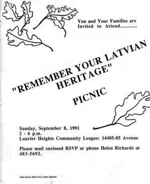 "Remember your Latvian Heritage"