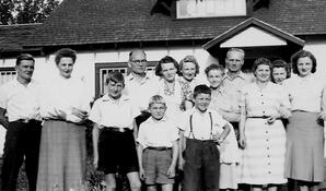 Family Reunion at Pederson farm near Pigeon Lake, Alberta ( 1948)