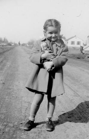 Baiba Kundrats nee Berzins in handmade coat