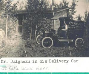 Mr. Daigneau in his Delivery Car
