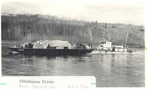 Athabasca River with the Boat Canadusa