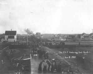 The CNR entering Fort Saskatchewan, AB
