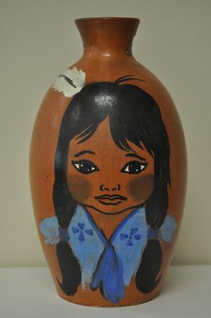 Vase with Aboriginal Girl Painting