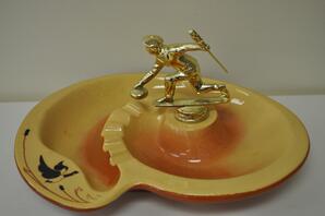 Ashtray with Curling Figure