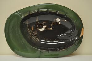Ashtray with Geese and Bulrushes