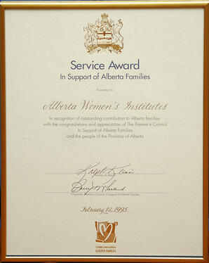 Service Award In Support of Alberta Families