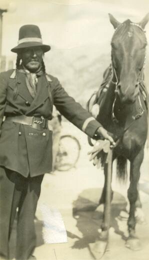First Nations Man and Horse