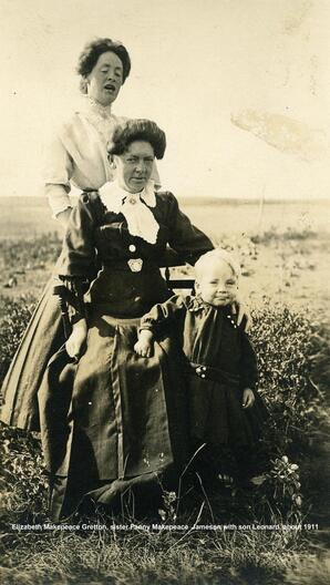 Elizabeth Makepeace Gretton and Sister Fanny Makepeace Jameson with Son Leonard