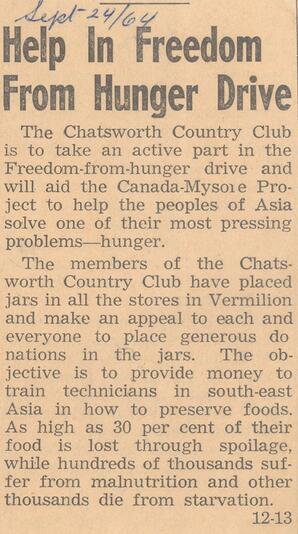 Help in Freedom From Hunger Drive
