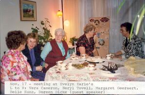 Meeting at Evelyn Earle's