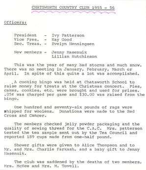 Chatsworth Country Club 1955-1956