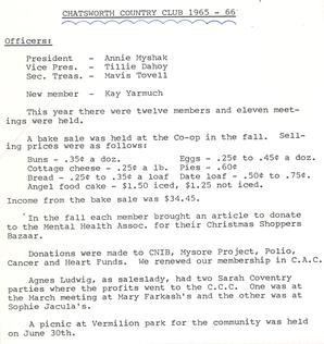 Chatsworth Country Club 1965-1966