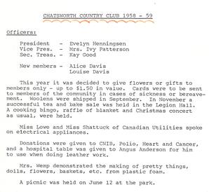 Chatsworth Country Club 1958-1959