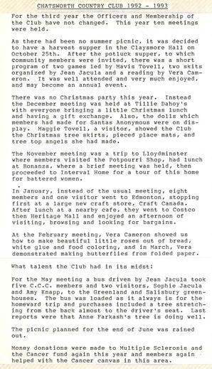 Chatsworth Country Club 1992-1993