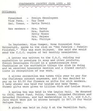 Chatsworth Country Club 1959-1960