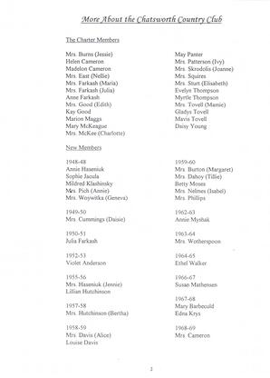 Charter Members and New Members - 1948-1969